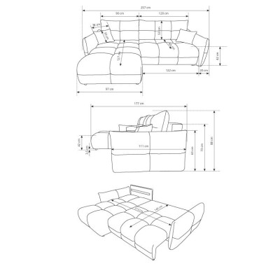 Narożnik MODA - Tkanina plecionka