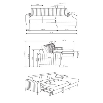 Narożnik VERONA - Tkanina plecionka