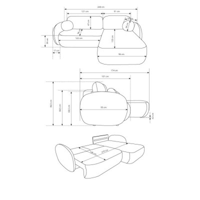 Narożnik AMICO - Tkanina bucle