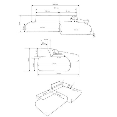 Narożnik DELTA - Tkanina plecionka