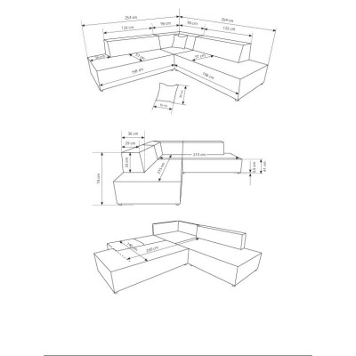 Narożnik TESSO - Tkanina sztruksowa