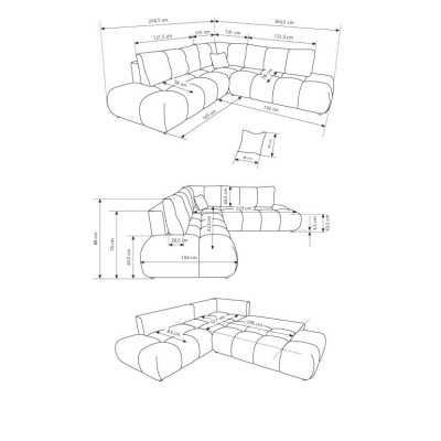 Narożnik DUCA - Tkanina dzianinowa