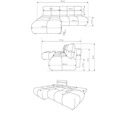Narożnik CORSO - Tkanina bucle
