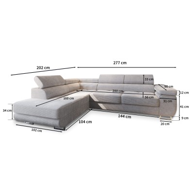 Narożnik APIRO R-S POSO 01 do Salonu