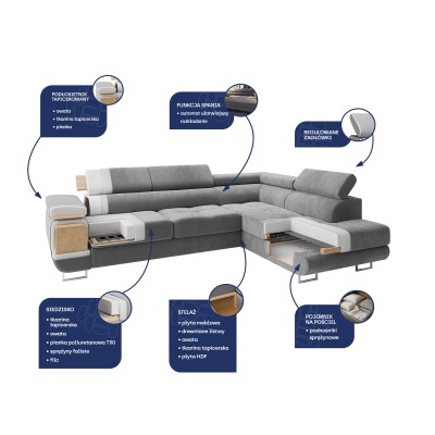 Narożnik SELVA R-S MONOLITH 09 do Salonu