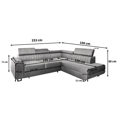 Narożnik NOLA L-S MONOLITH 48 do Salonu
