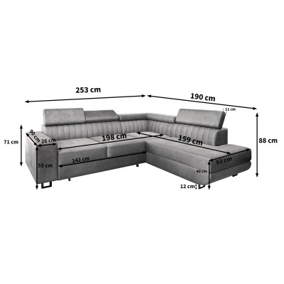 Narożnik NOLA R-S MONOLITH 48 do Salonu