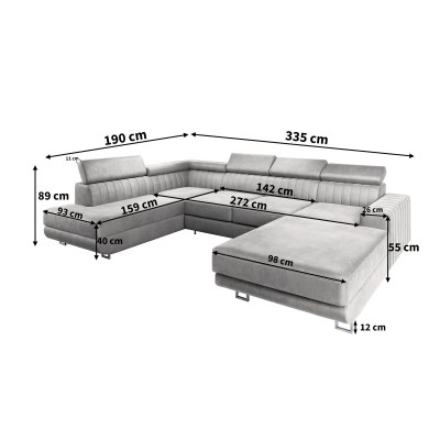 Narożnik SIENA R-S MONOLITH 62 do Salonu