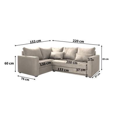 Narożnik LIRENO R-S PAROS 02 do Salonu