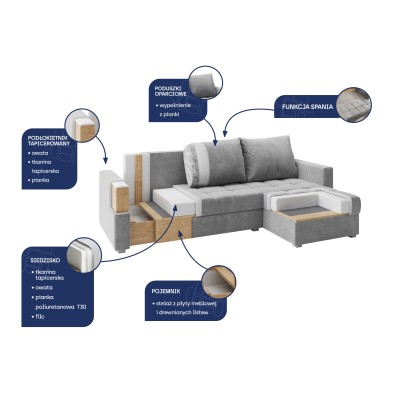 Narożnik KOS PIK SAWANA 05 + MADRYT 920 do Salonu