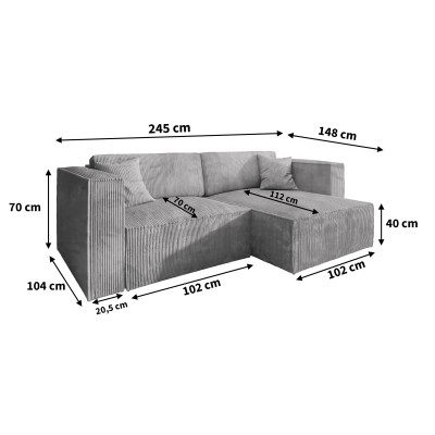 Narożnik NERIO M MONOLITH 84 do Salonu