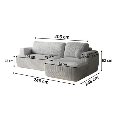 Narożnik SENTI P R-S POSO 135 do Salonu