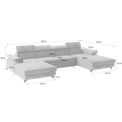 Narożnik DETTI MONOLITH 85 do Salonu