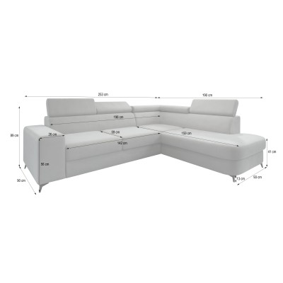 Narożnik ALVORO R-S MATT VELVET 09 do Salonu