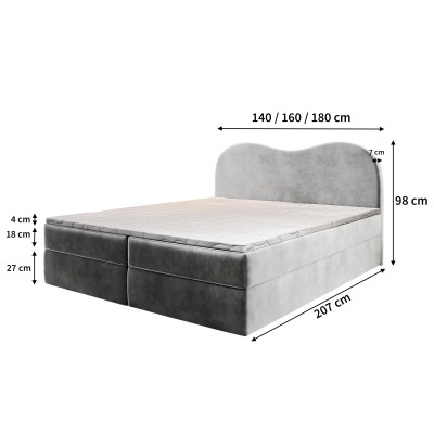 Łóżko kontynentalne FLUVIA 140X200 CM do Sypialni