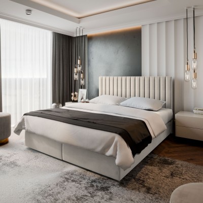 Łóżko kontynentalne BRESEL 160X200 CM do Sypialni