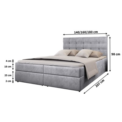 Łóżko kontynentalne GLOS 160X200 CM do Sypialni