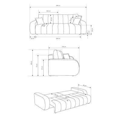 Sofa GIOIA – Tkanina bucle – kolor: Lambi