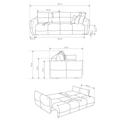 Sofa MODA – Tkanina szenilowa – kolor: Wind
