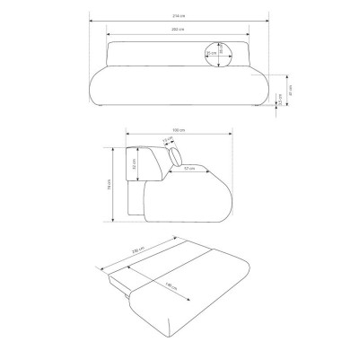 Sofa DELTA – Tkanina plecionka – kolor: Puente