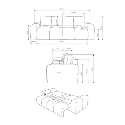Sofa DUCA – Tkanina szenilowa – kolor: Perfect harmony