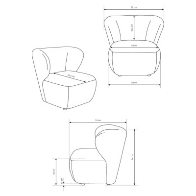 Fotel LUSSO – Tkanina bucle – kolor: Anthology