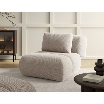 Fotel ATOMO do Salonu Tapicerowany Wygodny Komfortowy Styl Nowoczesny Tkanina welurowa Beżowy