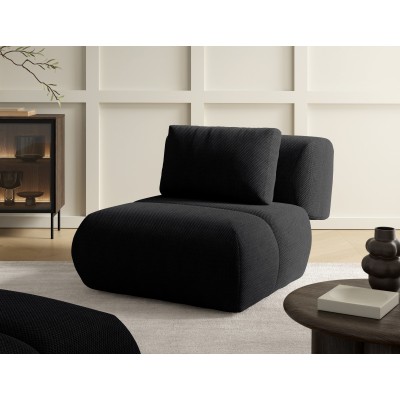 Fotel ATOMO do Salonu Tapicerowany Wygodny Komfortowy Styl Nowoczesny Tkanina welurowa Czarny