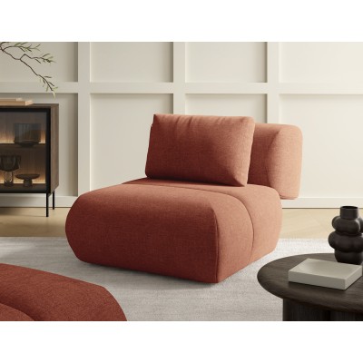 Fotel ATOMO do Salonu Tapicerowany Wygodny Komfortowy Styl Nowoczesny Tkanina szenilowa Ceglasty