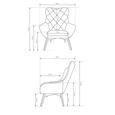 Fotel SOGNO do Salonu Tapicerowany Wygodny Komfortowy Styl Klasyczny Tkanina bucle Biały