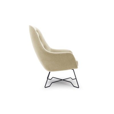 Fotel SEDUTA – Tkanina welurowa – kolor: Monolith