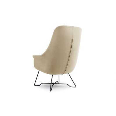 Fotel SEDUTA – Tkanina welurowa – kolor: Monolith