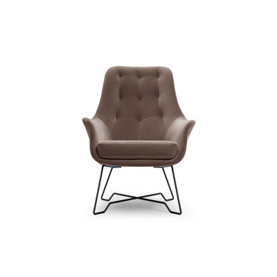 Fotel SEDUTA – Tkanina welurowa – kolor: Monolith