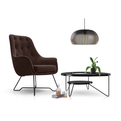 Fotel SEDUTA – Tkanina welurowa – kolor: Monolith