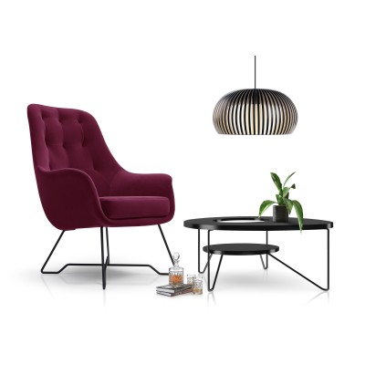 Fotel SEDUTA – Tkanina welurowa – kolor: Monolith