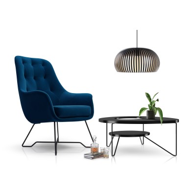 Fotel SEDUTA – Tkanina welurowa – kolor: Monolith