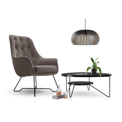 Fotel SEDUTA – Tkanina welurowa – kolor: Monolith