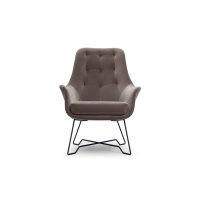 Fotel SEDUTA – Tkanina welurowa – kolor: Monolith