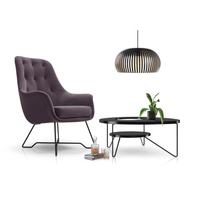 Fotel SEDUTA – Tkanina welurowa – kolor: Monolith