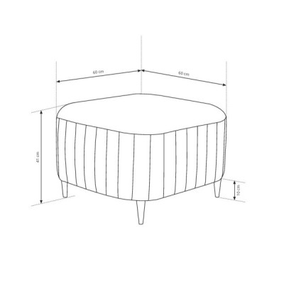 Pufa VELA – Tkanina pluszowa – kolor: Castel