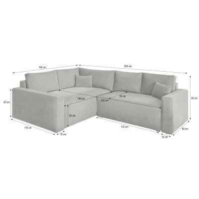 Narożnik ERONIS L-S MONOLITH 04 do Salonu