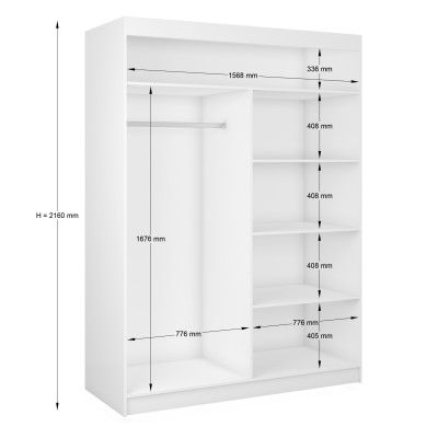 Szafa Przesuwna VITALE 160 cm z Lustrem Masseno