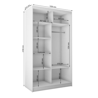 Szafa Przesuwna VOCE 120 cm z Lustrem Masseno