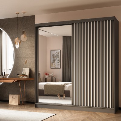 Szafa Przesuwna LAMELLO 200 cm z Lustrem Masseno