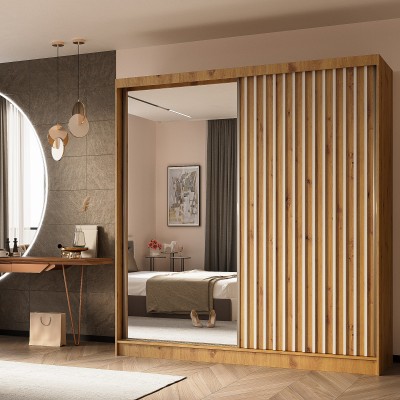 Szafa Przesuwna LAMELLO 200 cm z Lustrem Masseno