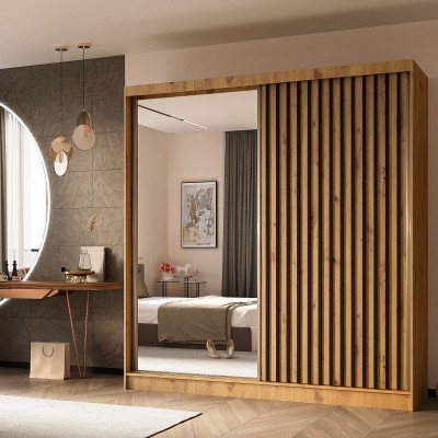 Szafa Przesuwna LAMELLO 200 cm z Lustrem Masseno