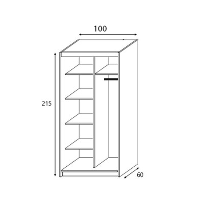 Szafa Przesuwna NICOLA 100 cm Masseno