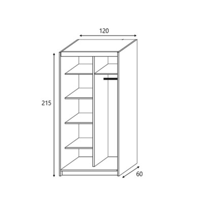 Szafa Przesuwna NICOLA 120 cm z Lustrem Masseno