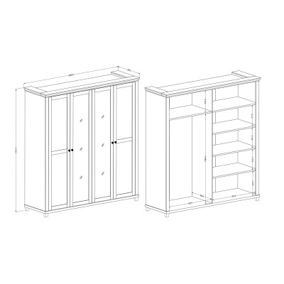 Szafa Uchylna EVOLETTA 200 cm z Lustrem Masseno