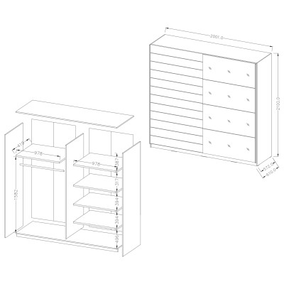 Szafa Przesuwna COSMICO 200 cm Masseno